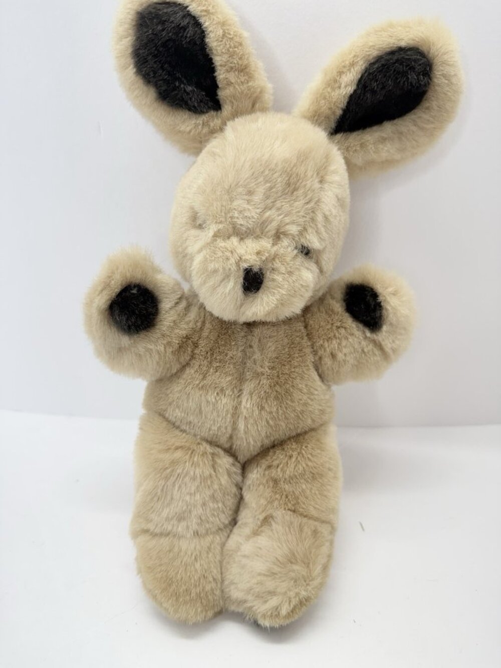 Vintage Gund 1983 Tan & Brown Hopstitch Rabbit 9” Plush Stuffed Bunny Soft